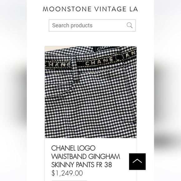 Authentic Chanel boutique logo waistband skinny gingham trousers - Picture 8 of 8